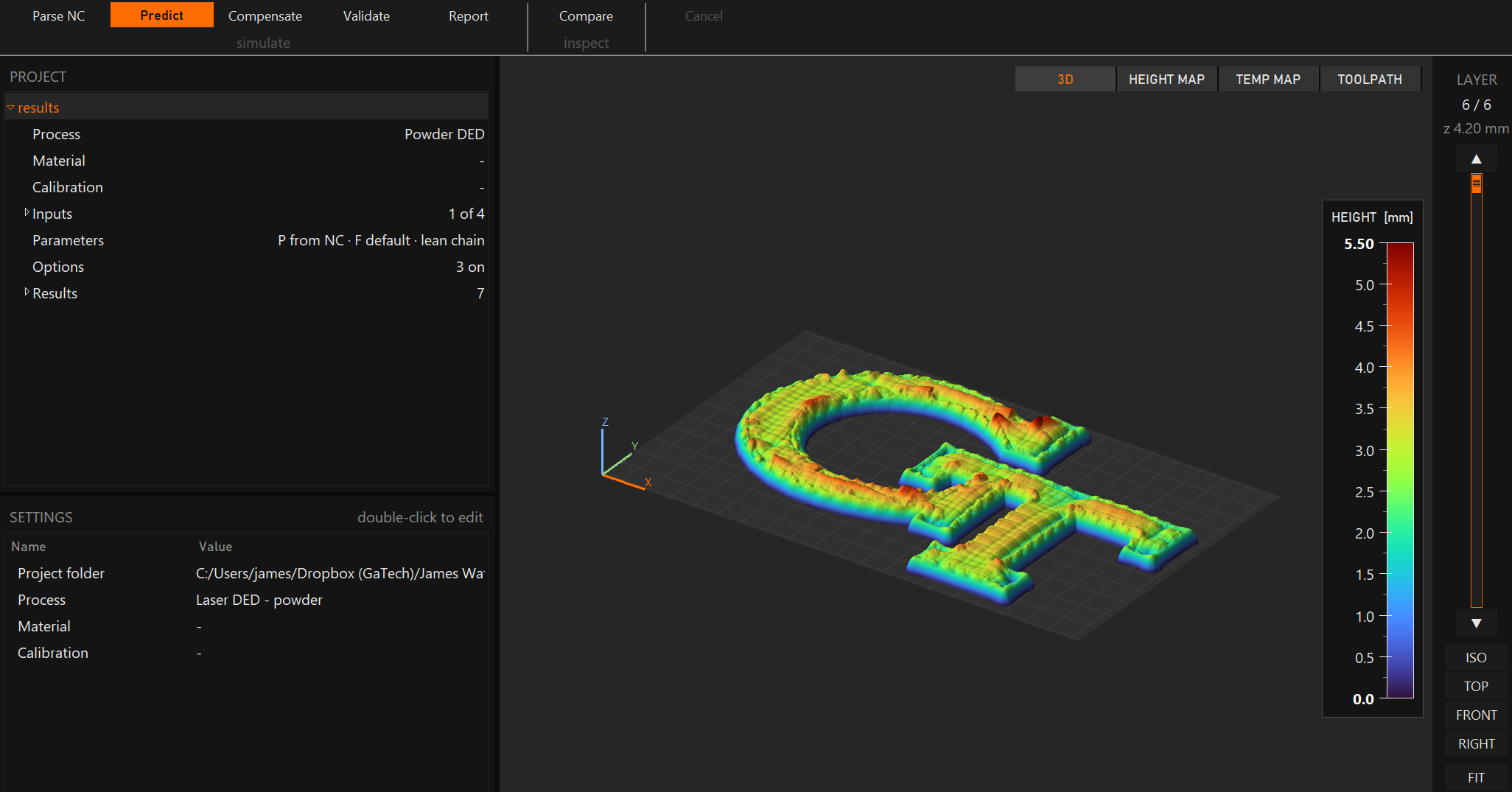 MachFusion application, predict view
